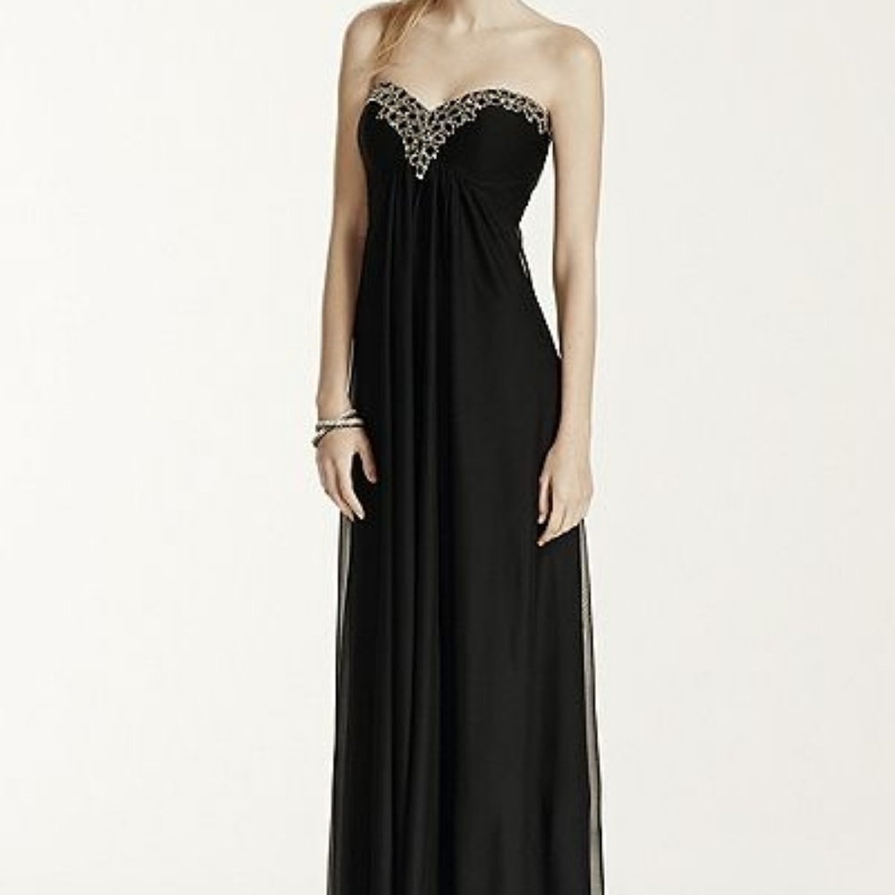 Black Sweetheart Strapless Formal Long Prom Dress